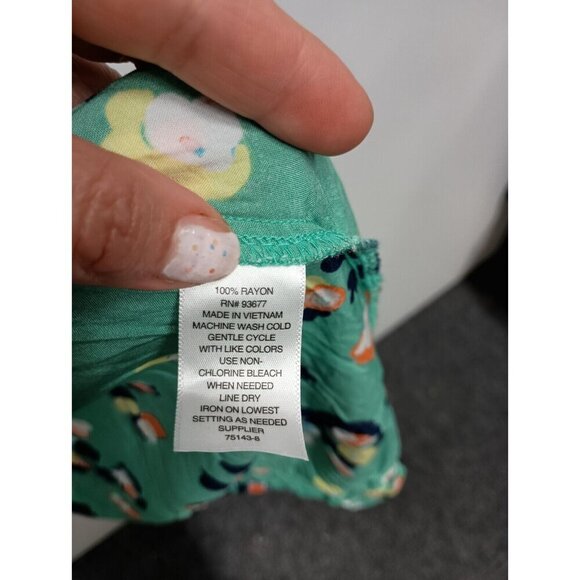 A.N.A A New Approach Womens Faux Wrap BOHO Dress Size XXL Green Floral Midi - Picture 7 of 9